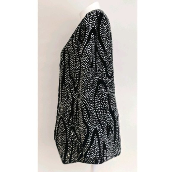 Ricky Lang for Nuit Vintage Women's Black/Silver Embellished Blazer - Picture 4 of 13